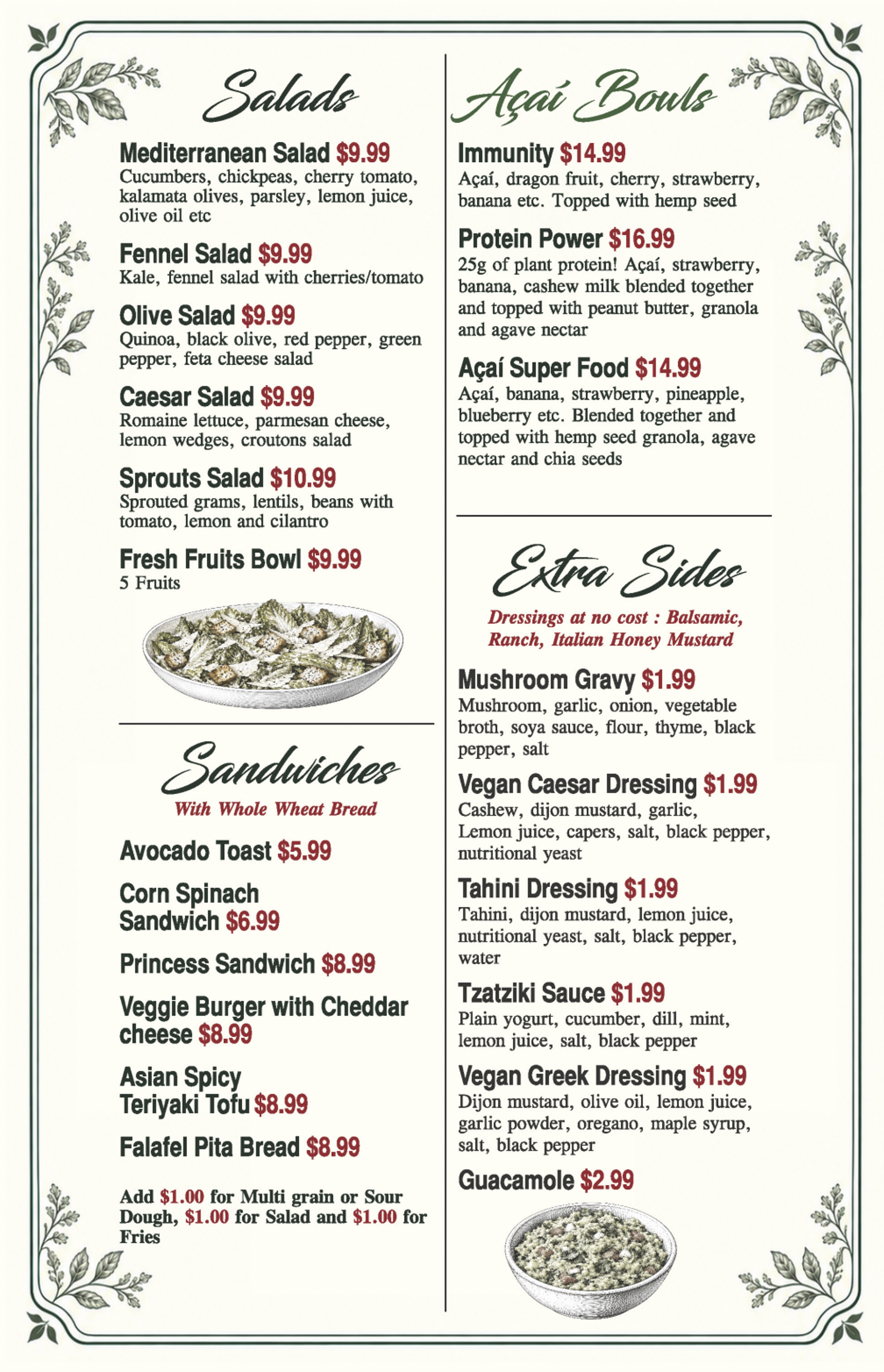 Fresh Food Menu · Page 3