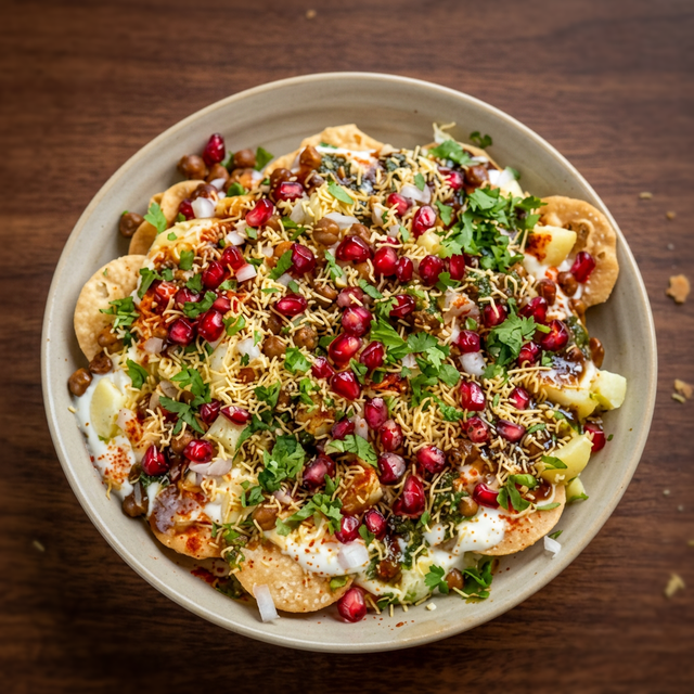 Dahi Papdi Chaat (Crispy Wafer & Yogurt Snack).