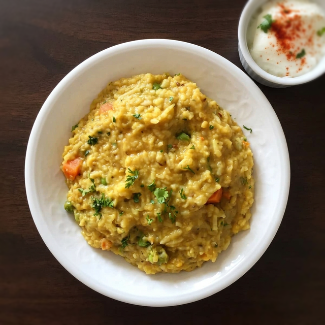 Khichdi with Raita (Rice & Lentils with Yogurt Side)