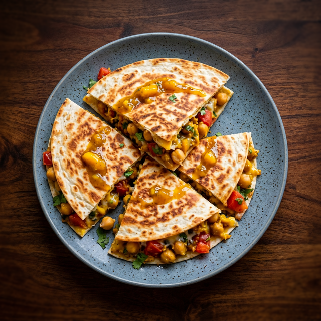 Indian Curried Chickpea Quesadilla
