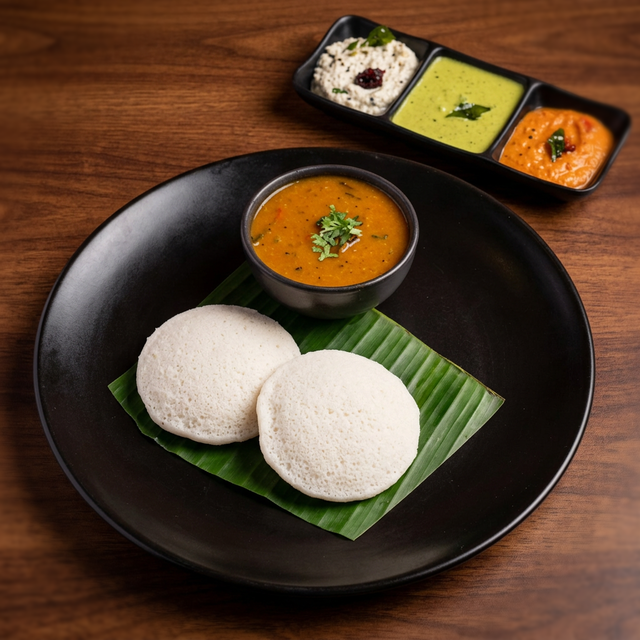 Sambhar Idli (Steamed Rice Cakes in Lentil Stew)