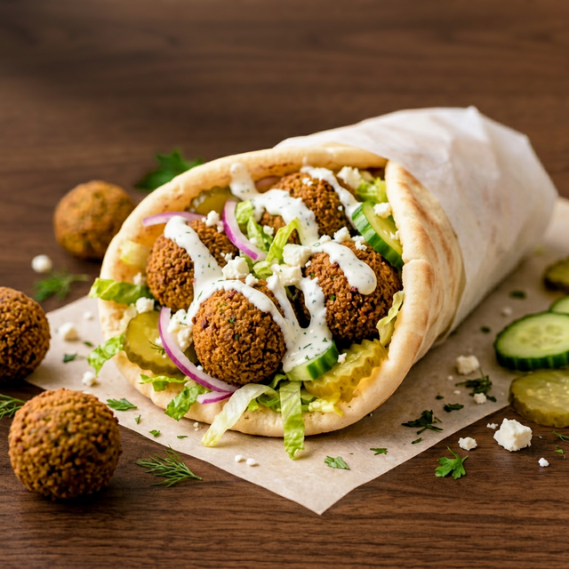 Falafel Pita Bread Sandwich