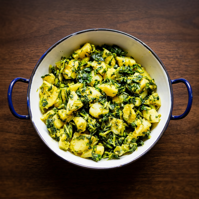 Aloo Matar Methi (Potato, Pea & Fenugreek Curry)