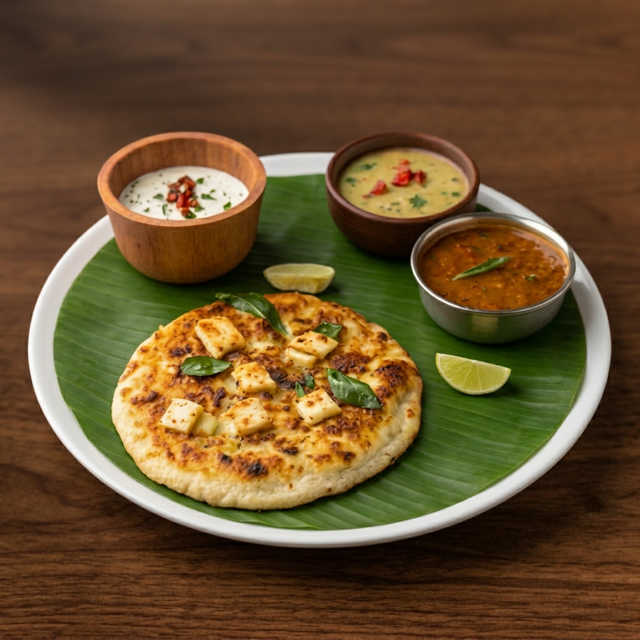 Paneer Uthapam (Savory Indian Cheese Pancake).